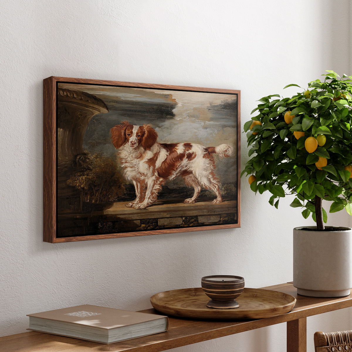 Portrait of Dash, a Favourite Spaniel, Property of Lady Frances Vane-Tempest, 1819 - Floater Framed Canvas Print