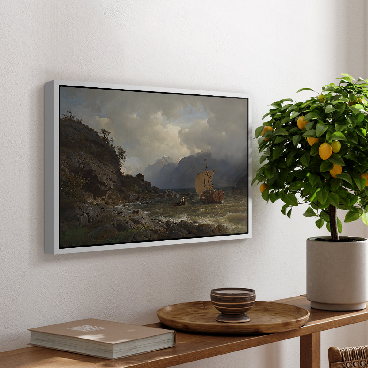 From the Western Coast of Norway, 1862 - Floater Framed Canvas Print