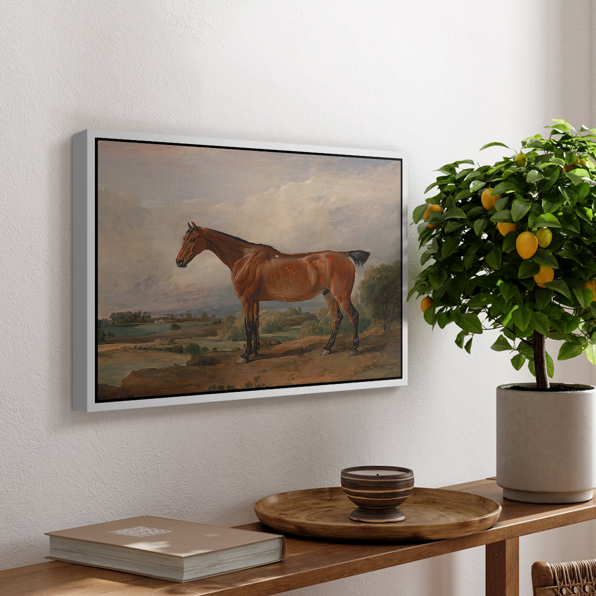 A Hunter in a Landscape, c. 1810 - Floater Framed Canvas Print