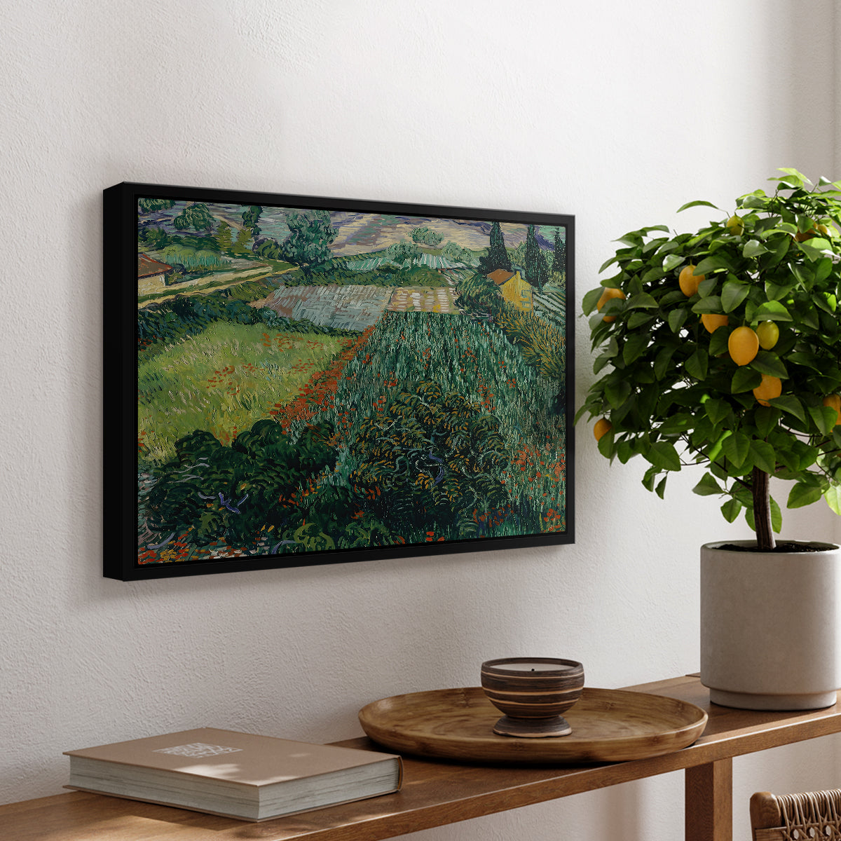 Field with Poppies, Saint-Rémy, 1889 - Floater Framed Canvas Print