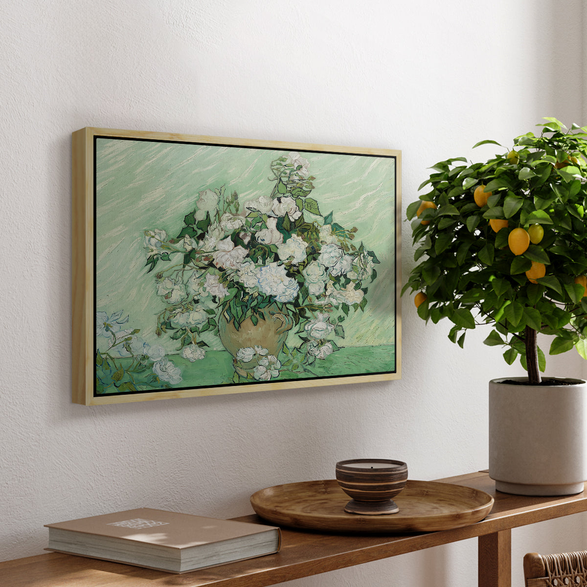 Roses, 1890 - Floater Framed Canvas Print