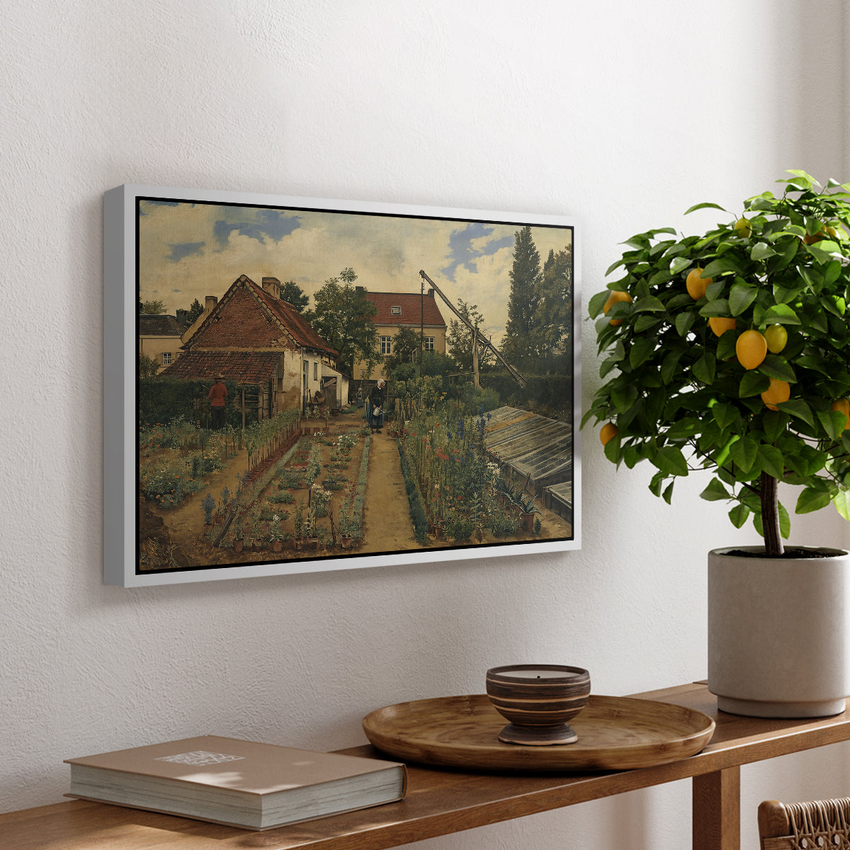 Garden of a Florist (The Flower Garden), 1864 - Floater Framed Canvas Print