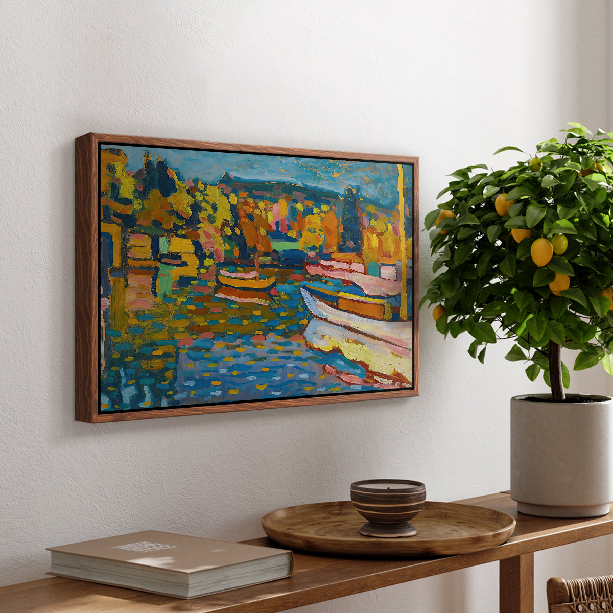 Study for Autumn Landscape with Boats, 1908 - Floater Framed Canvas Print