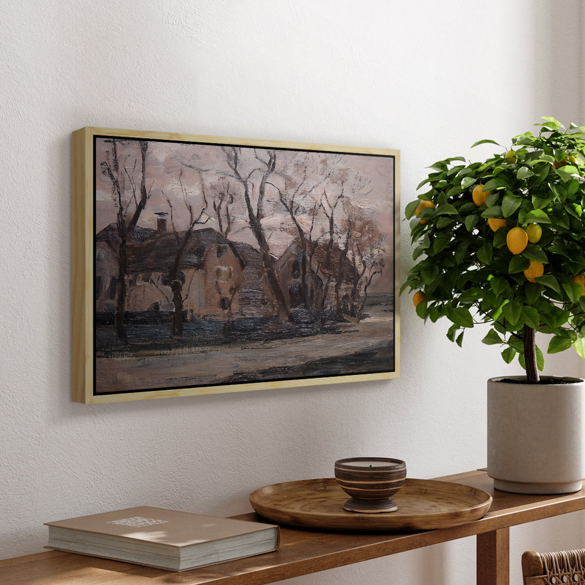 Farm near Duivendrecht in the Evening, c. 1905 - Floater Framed Canvas Print