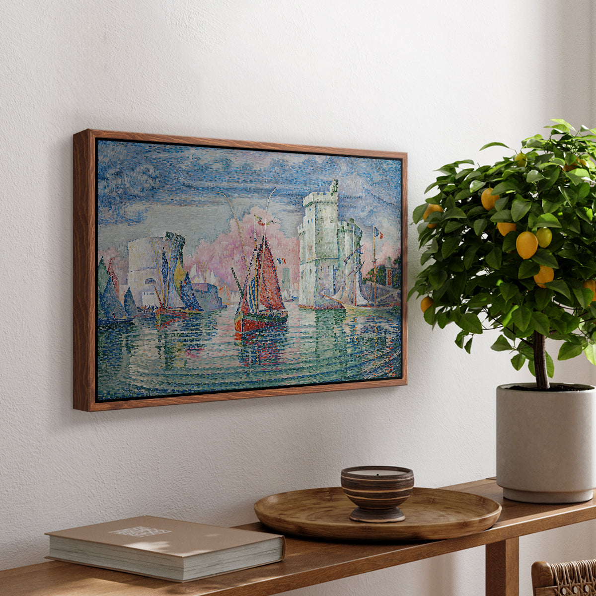 Entrance to the Port of La Rochelle, 1921 - Floater Framed Canvas Print