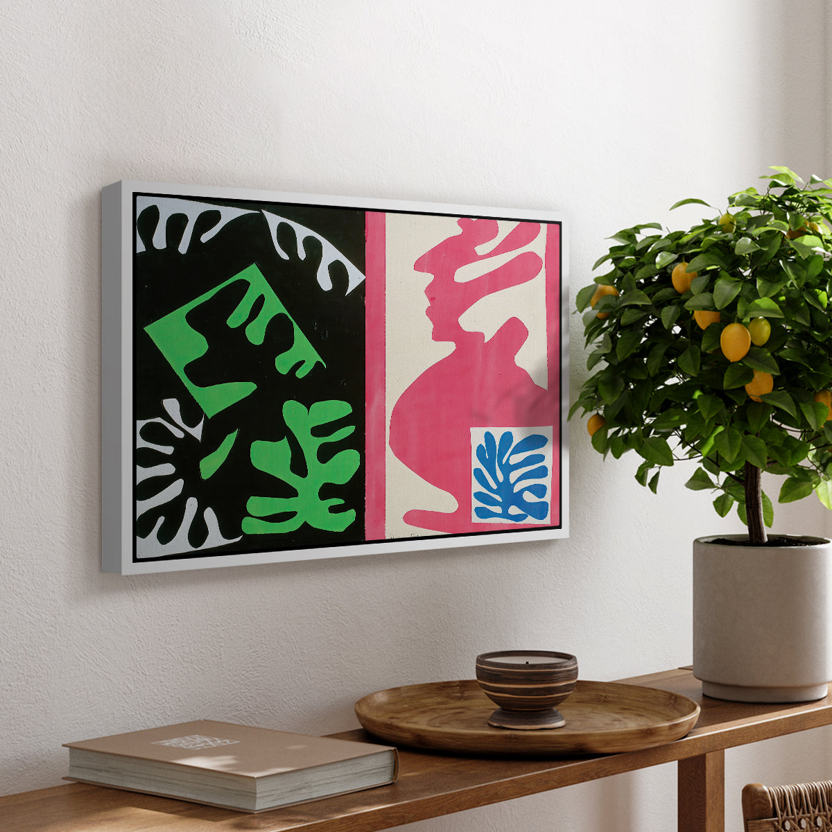 Composition, Black and Red, from Jazz, 1947 - Floater Framed Canvas Print