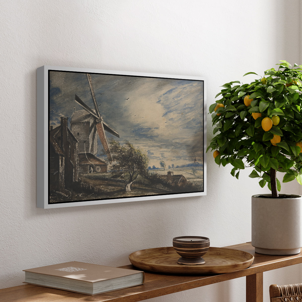A Mill Near Colchester, c. 1833 - Floater Framed Canvas Print