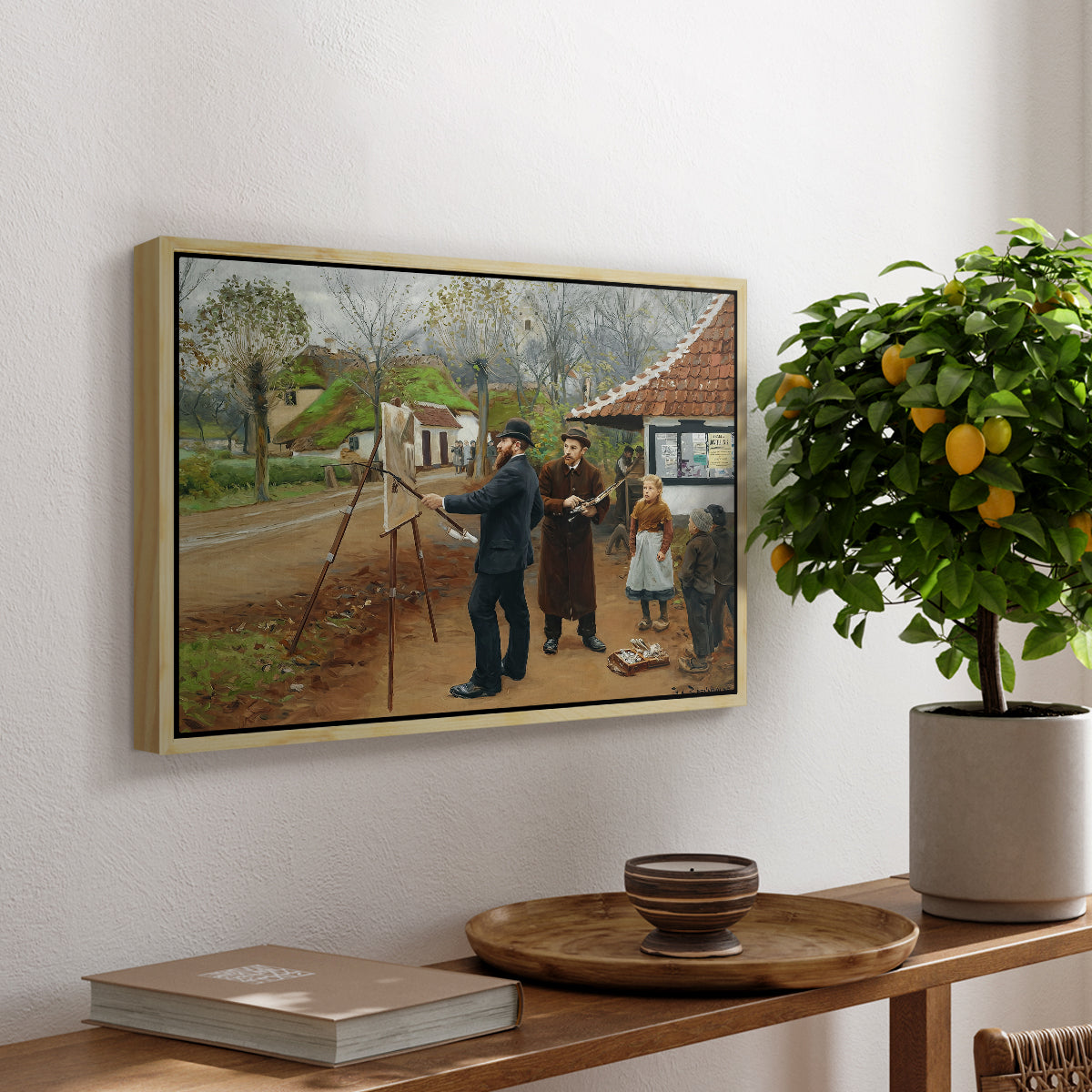 L. A. Ring Painting near Aasum Smithy, 1893 - Floater Framed Canvas Print