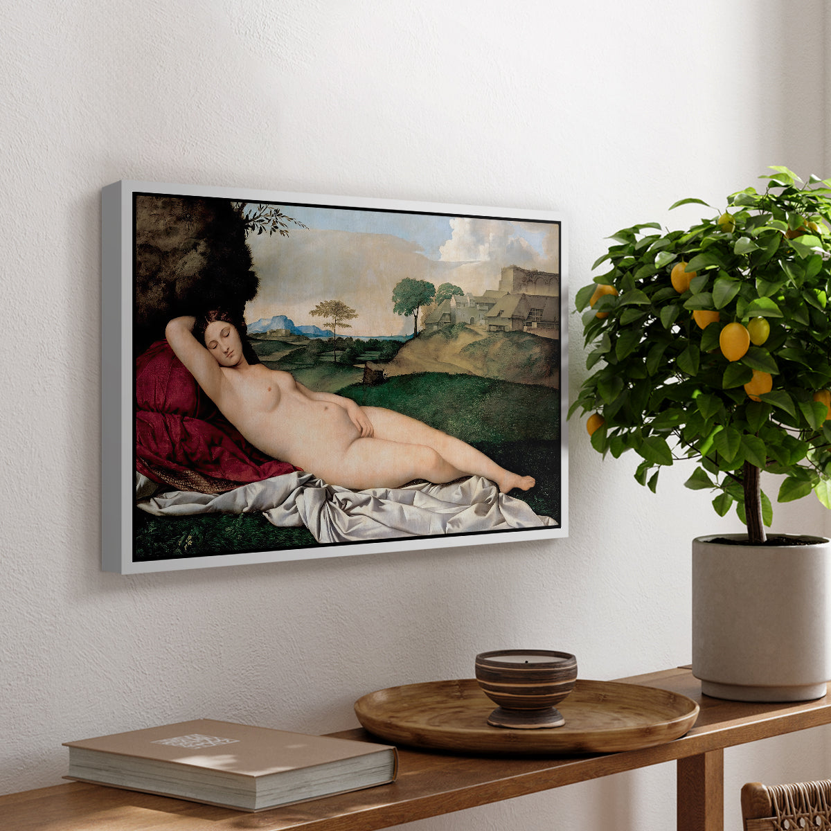 Sleeping Venus, c. 1510 - Floater Framed Canvas Print