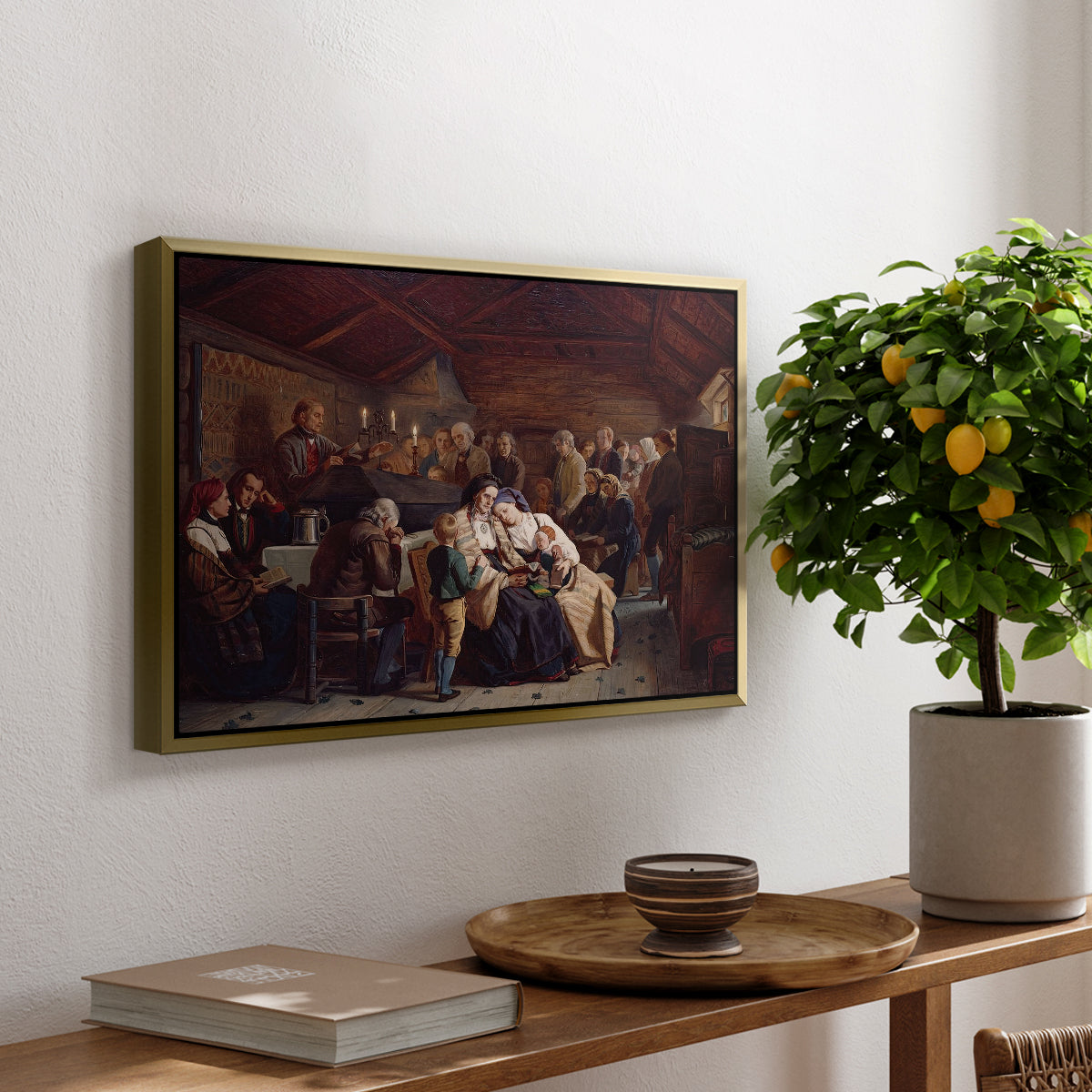 Funeral Feast, 1854 - Floater Framed Canvas Print