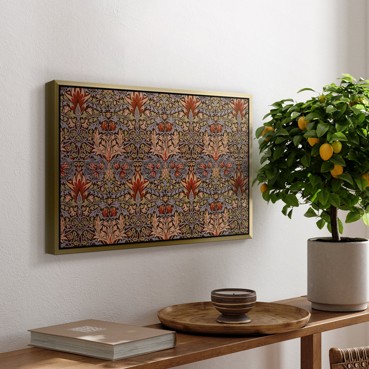 Snakeshead - Red/Cumin, c. 1876 - Floater Framed Canvas Print