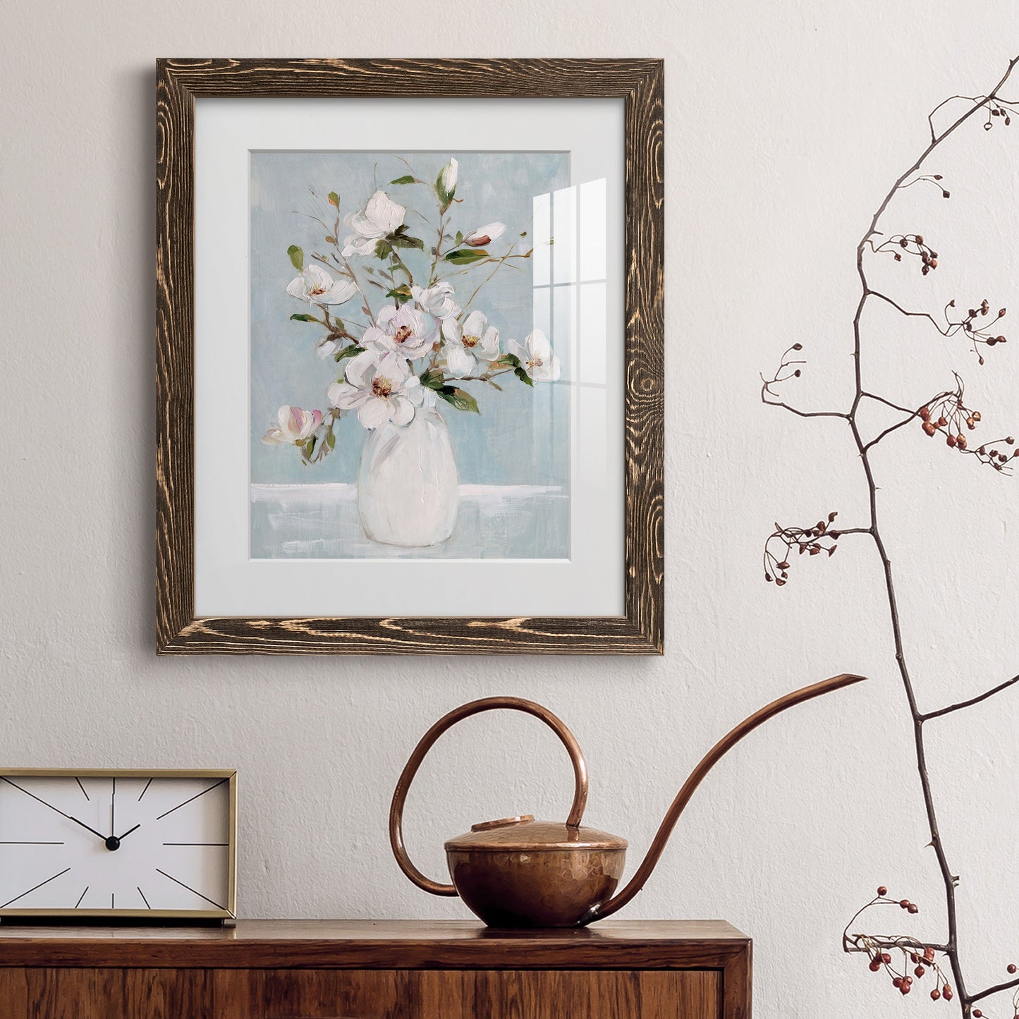 Magnolia Charm - Premium Framed Print - Distressed Barnwood Frame - Ready to Hang