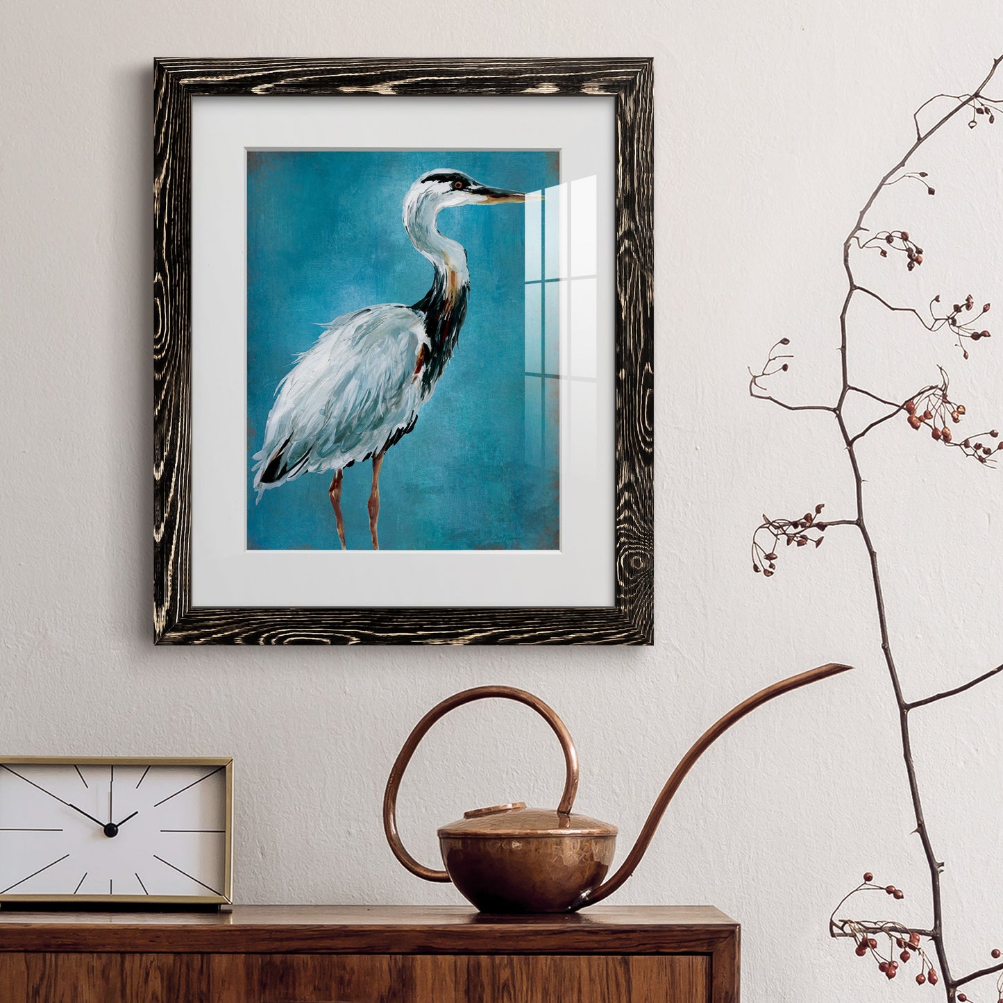 Great Blue Heron I - Premium Framed Print - Distressed Barnwood Frame - Ready to Hang