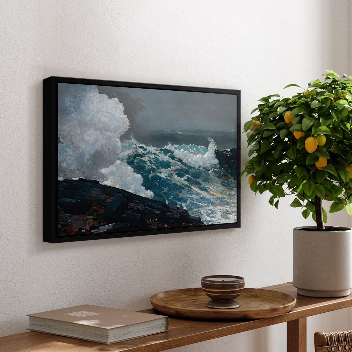 Northeaster, 1895 - Floater Framed Canvas Print