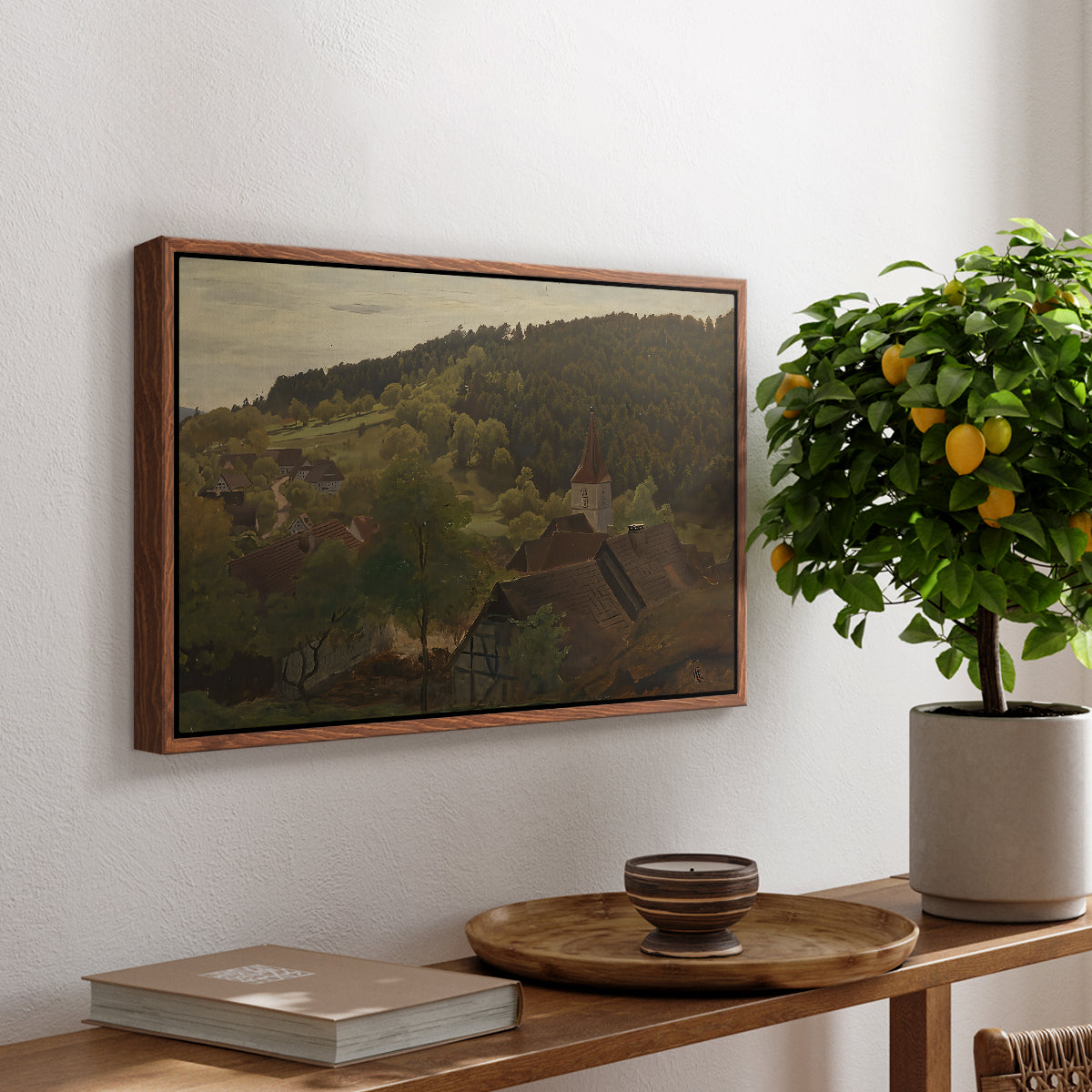 Landscape from Ebersteinburg in Baden, 1876 - Floater Framed Canvas Print