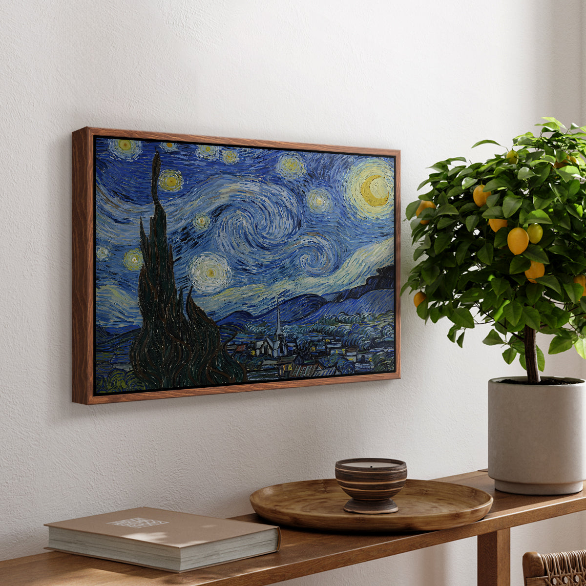 The Starry Night, 1889 - Floater Framed Canvas Print