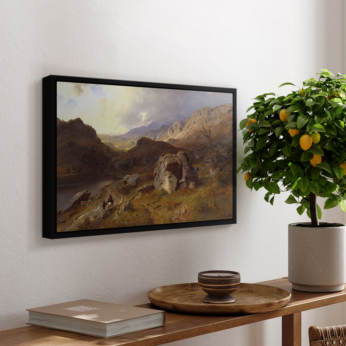Lledr Valley in Wales, 1864 - Floater Framed Canvas Print