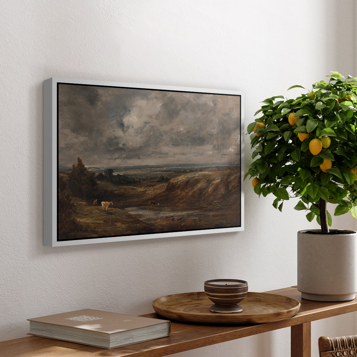 Hampstead Heath, 1825 - Floater Framed Canvas Print