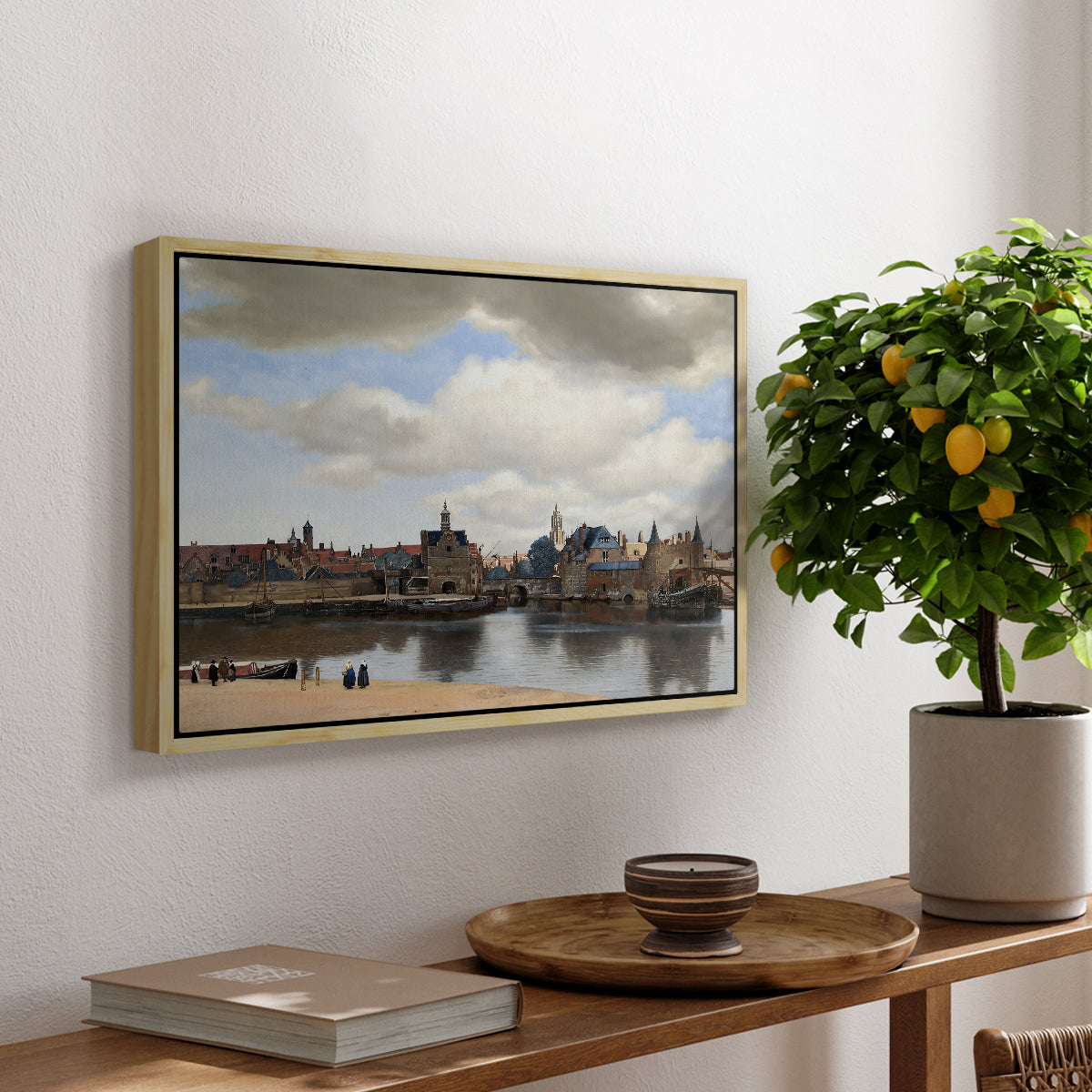 View of Delft, c. 1660-1661 - Floater Framed Canvas Print
