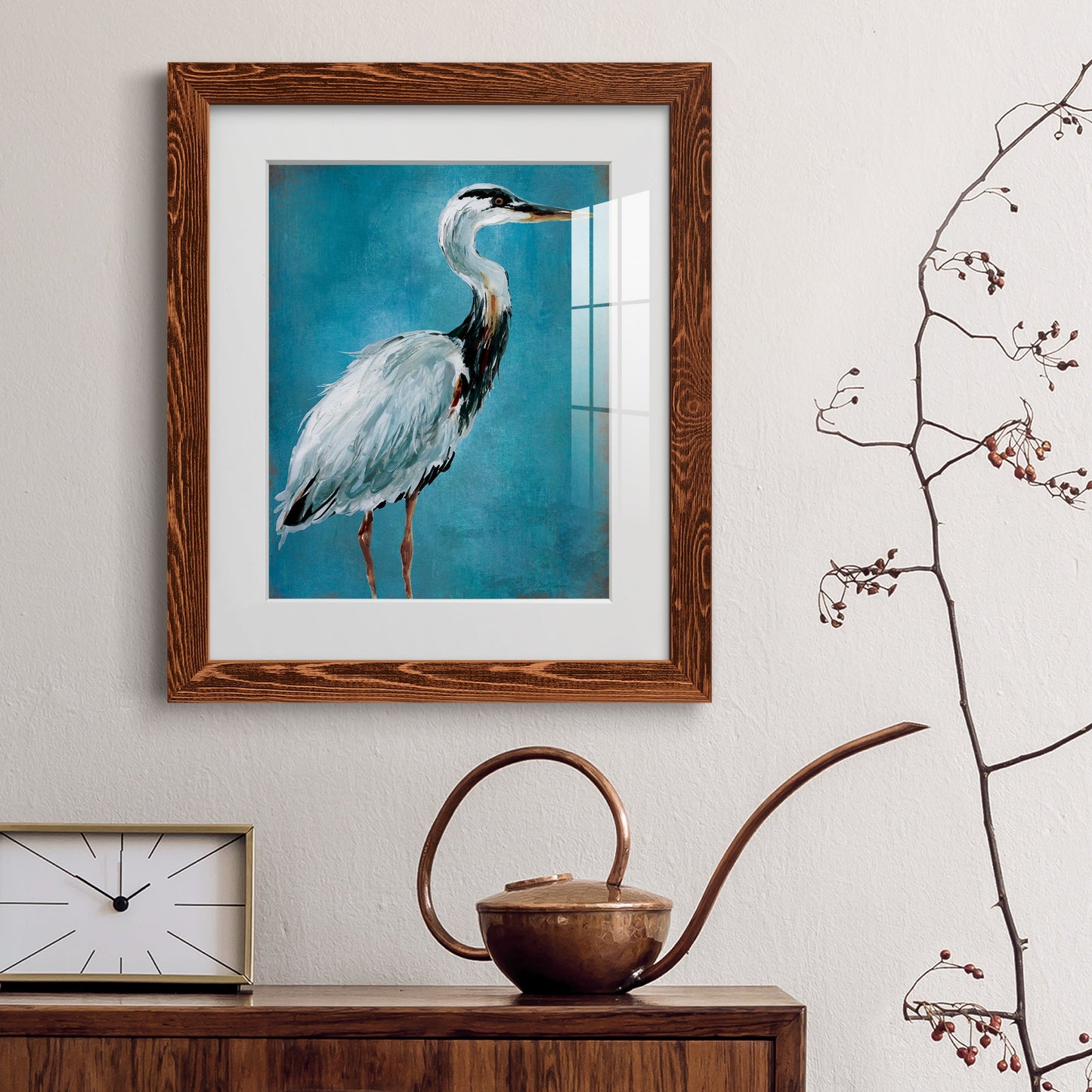 Great Blue Heron I - Premium Framed Print - Distressed Barnwood Frame - Ready to Hang