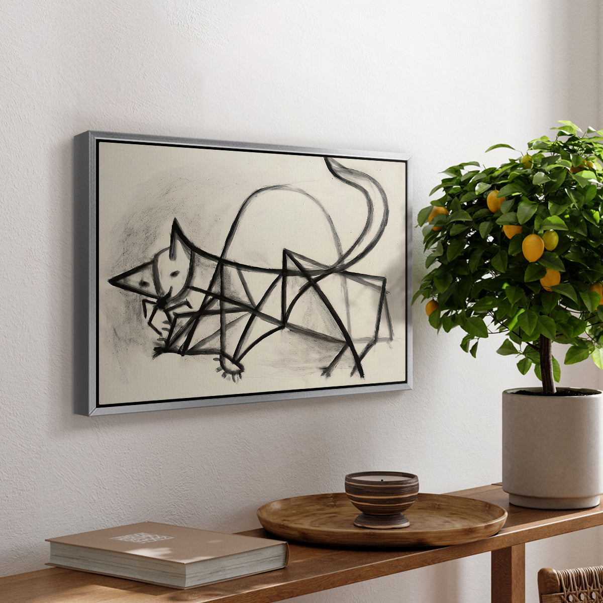 Study of a Cat (Étude de chat), 1946 - Floater Framed Canvas Print