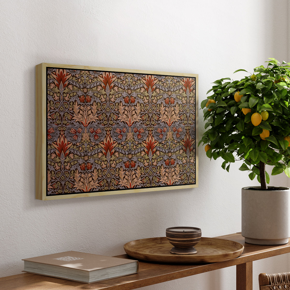 Snakeshead - Red/Cumin, c. 1876 - Floater Framed Canvas Print