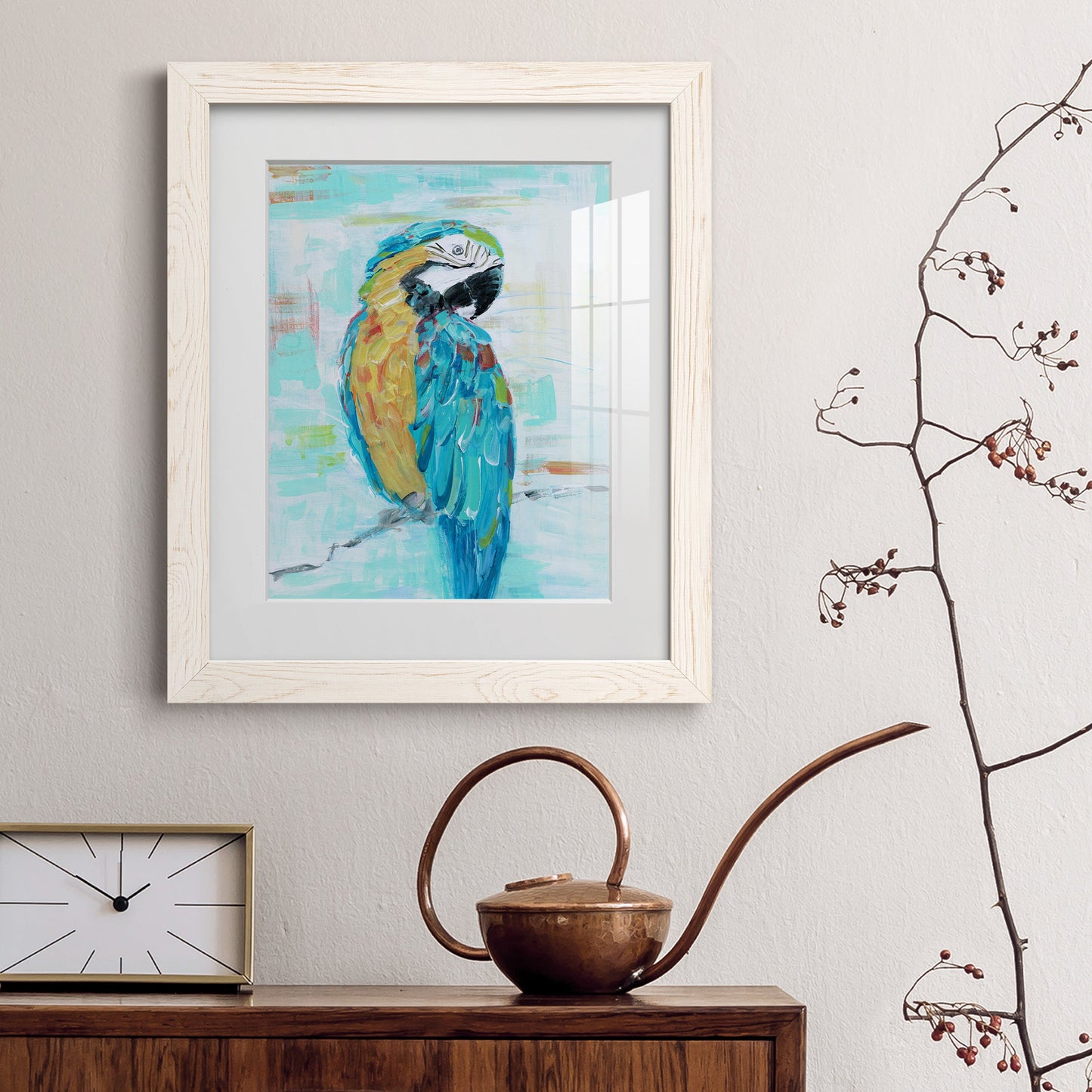 Island Parrot I - Premium Framed Print - Distressed Barnwood Frame - Ready to Hang