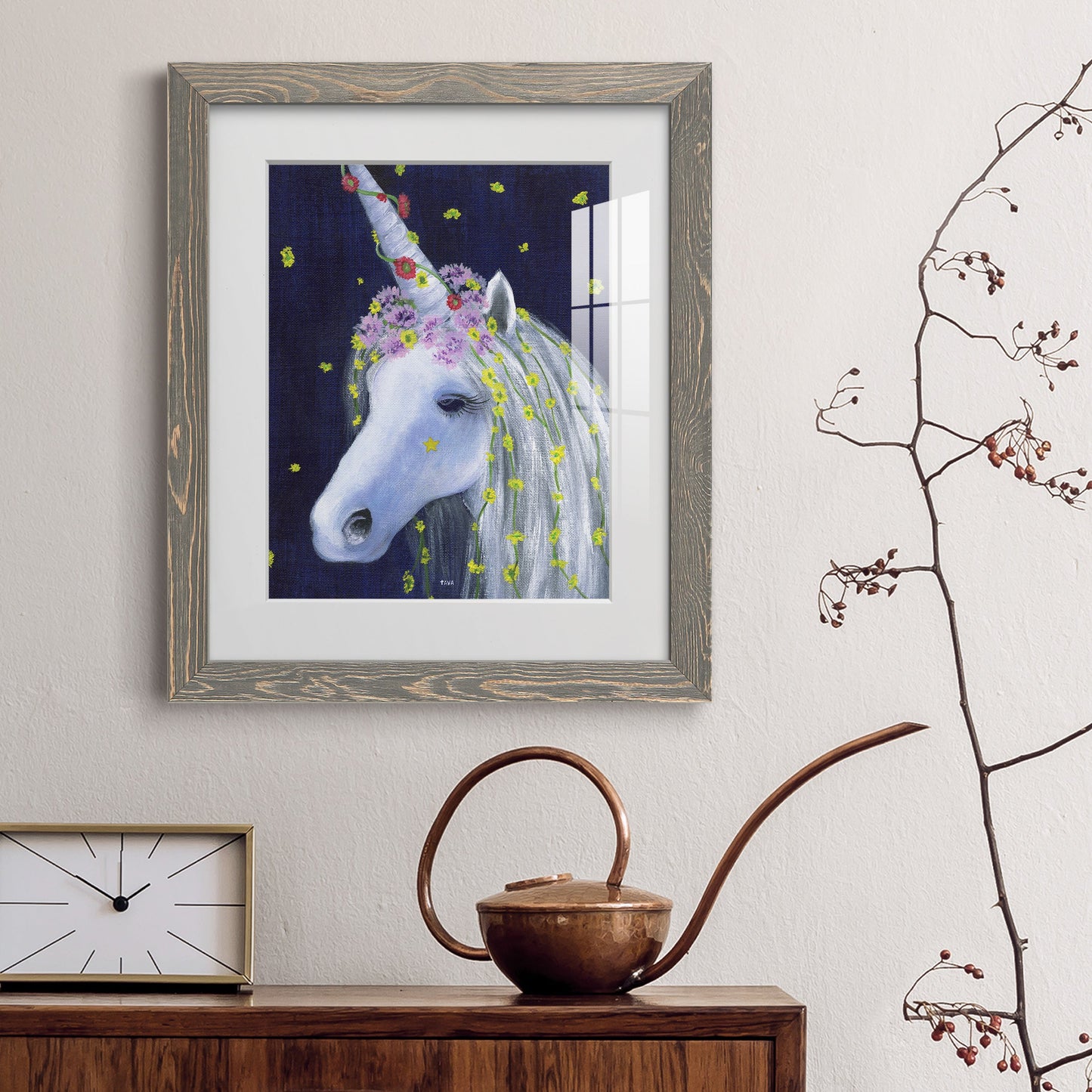 Unicorn IV - Premium Framed Print - Distressed Barnwood Frame - Ready to Hang