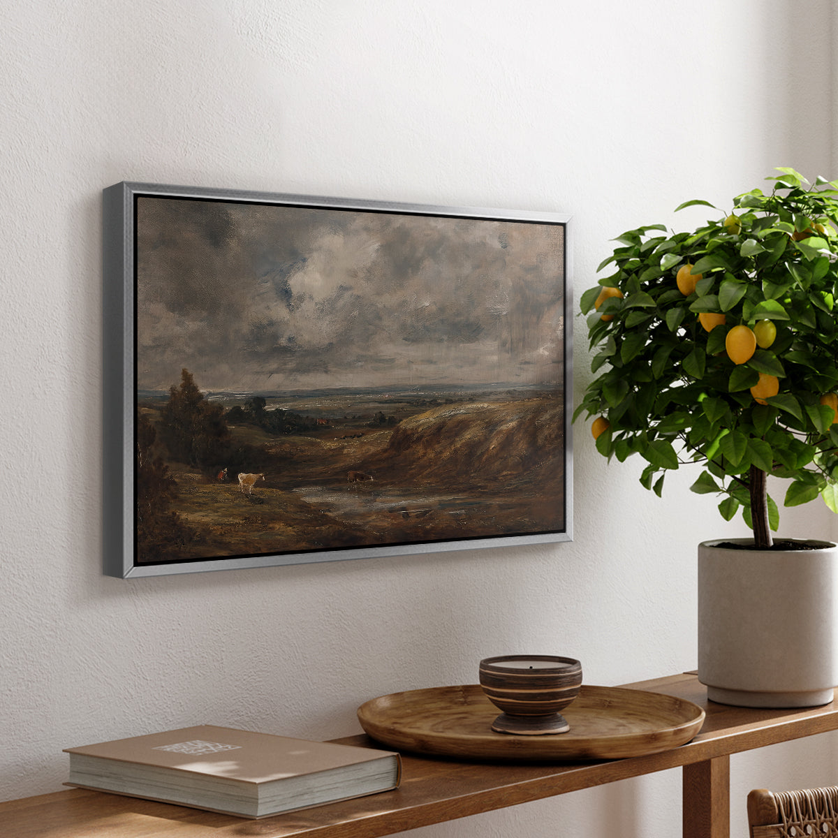Hampstead Heath, 1825 - Floater Framed Canvas Print