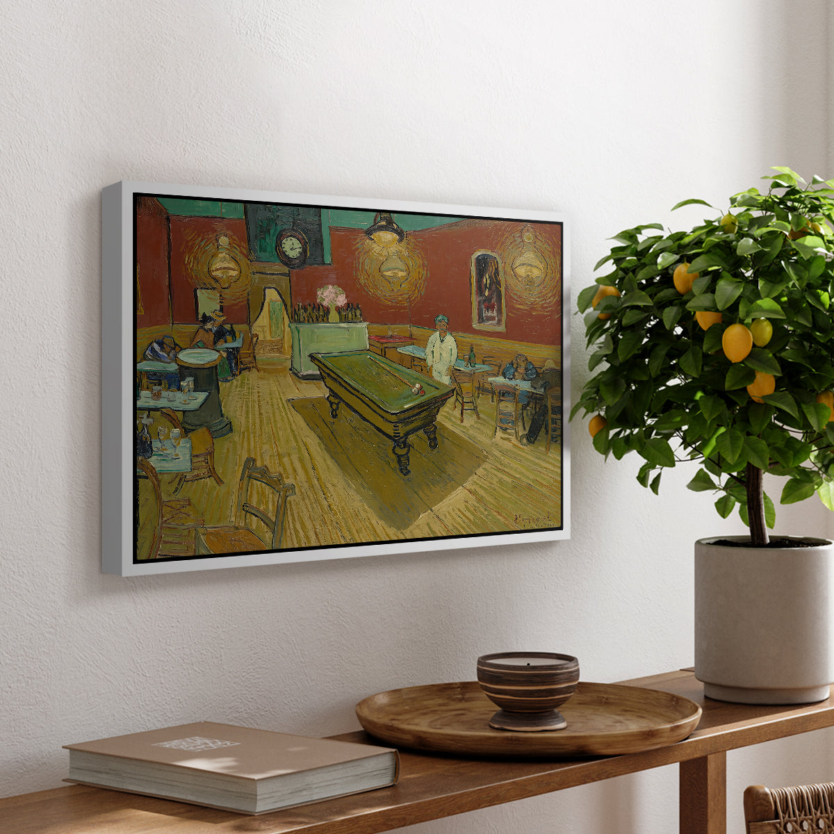 The Night Café, 1888 - Floater Framed Canvas Print
