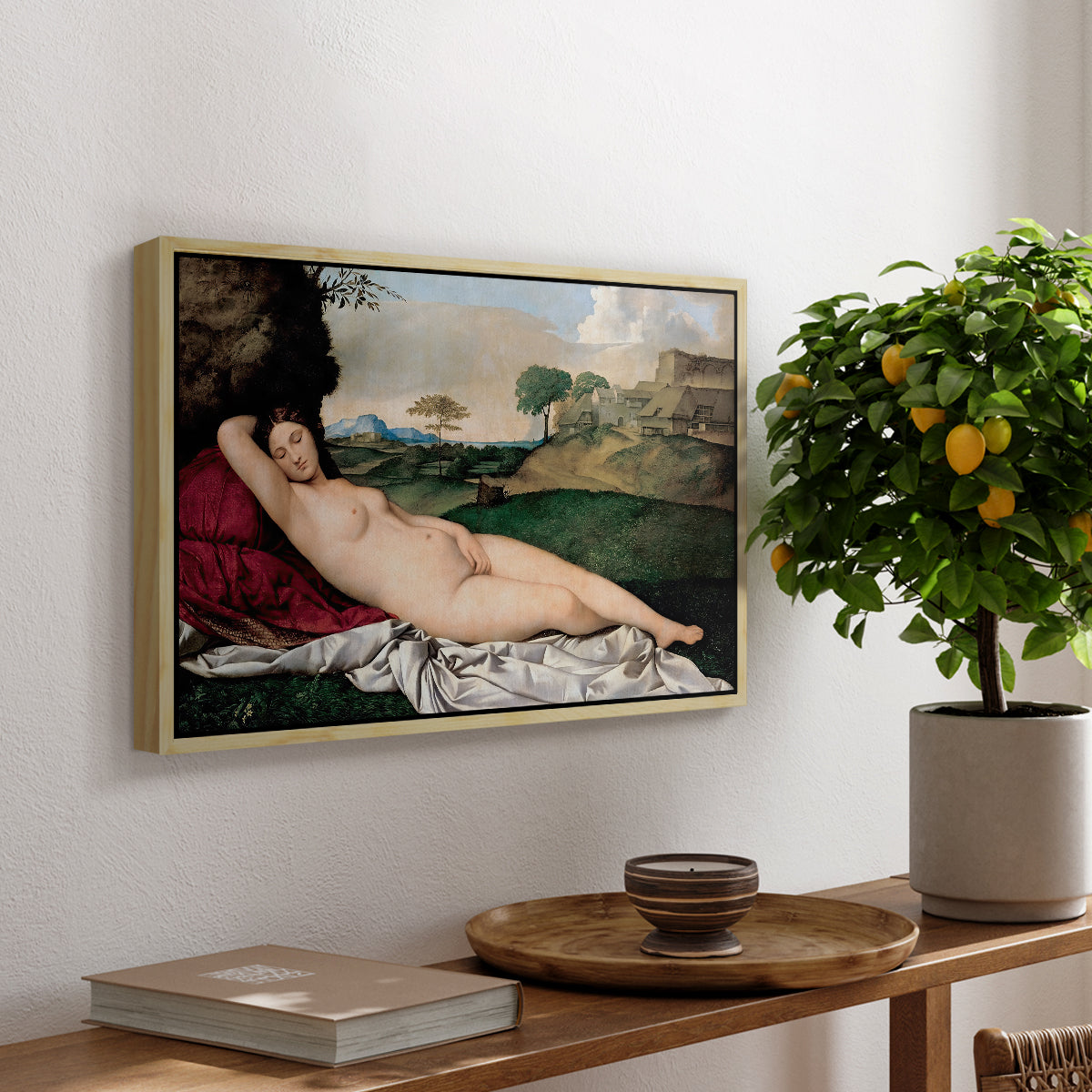 Sleeping Venus, c. 1510 - Floater Framed Canvas Print