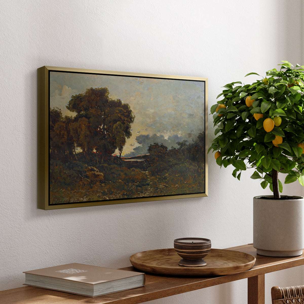 Sunset on the Allier (Soleil couchant sur l'Allier), 1904 - Floater Framed Canvas Print