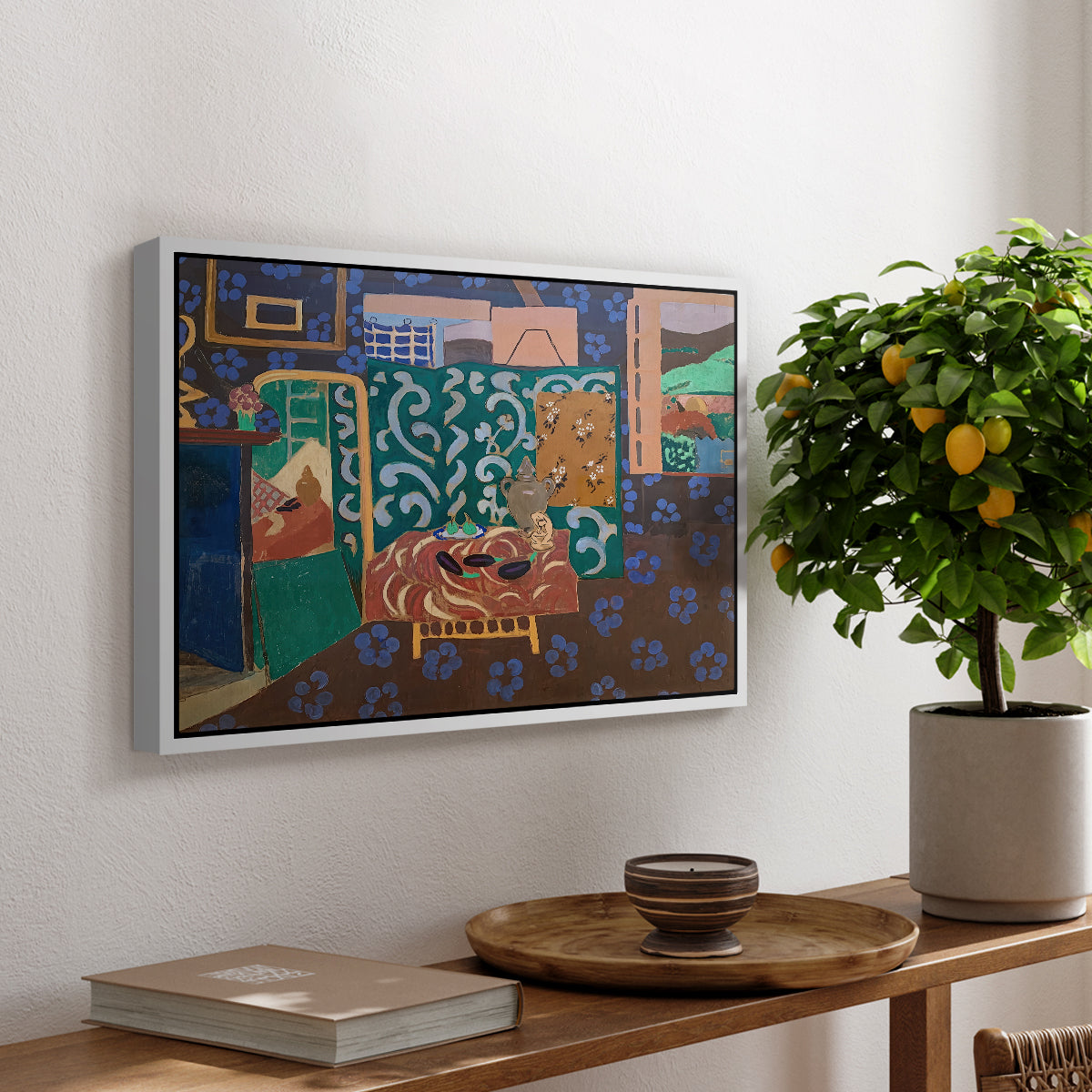 Interior with Aubergines, 1911 - Floater Framed Canvas Print