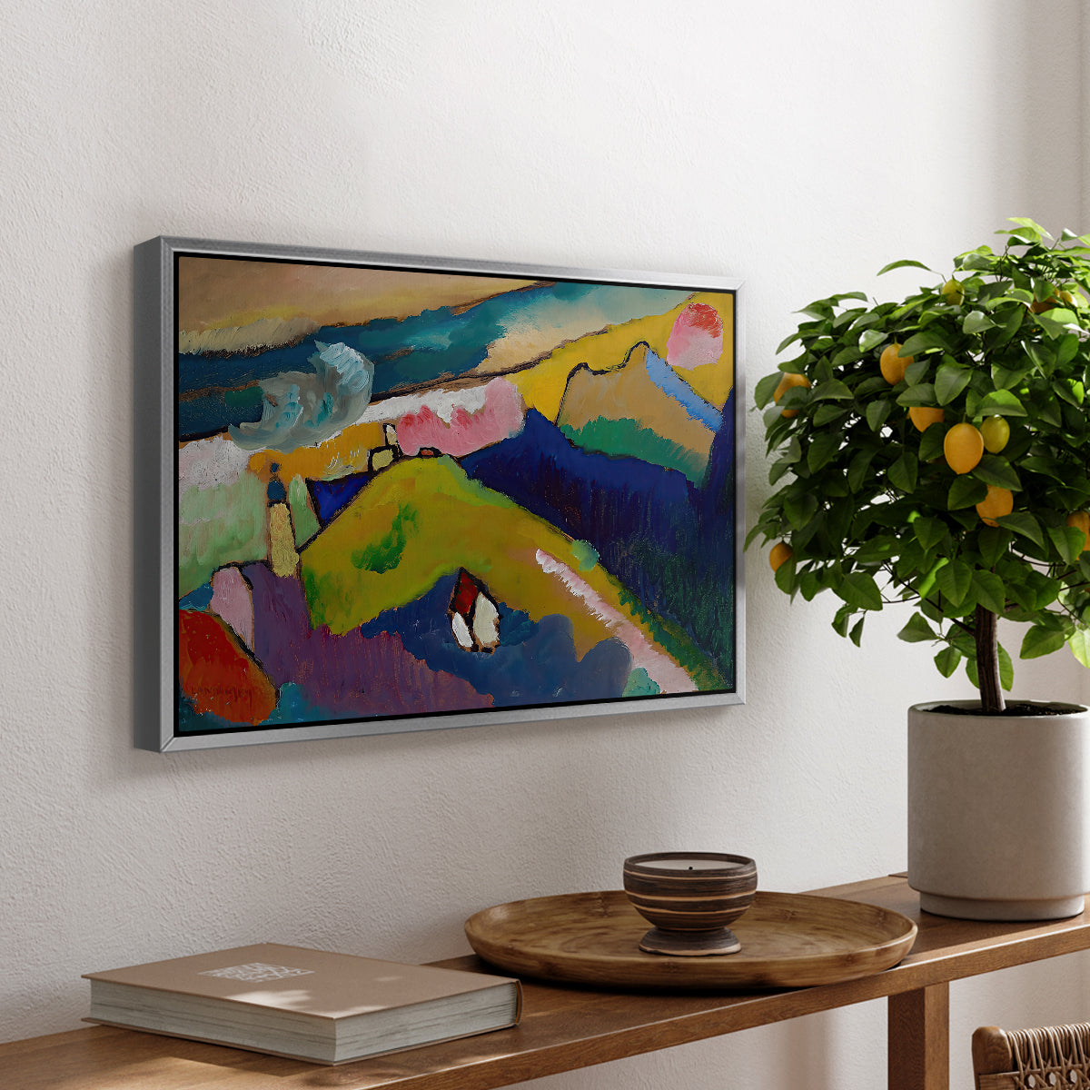 Murnau Mountain Landscape with Church, 1910 - Floater Framed Canvas Print