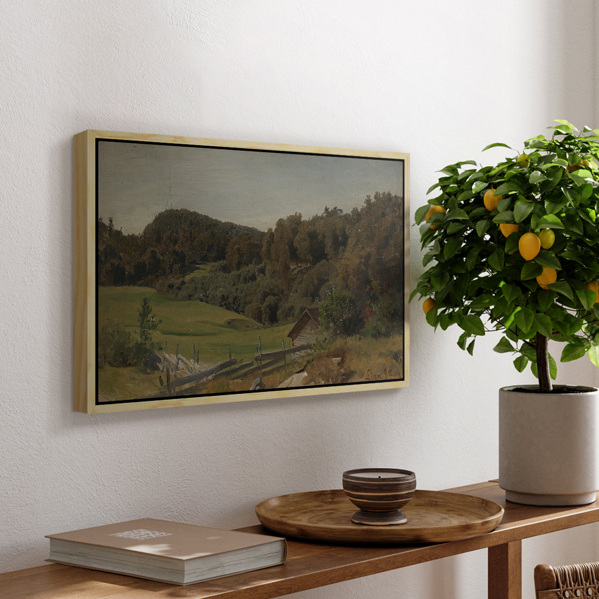 Landscape at Ljan, 1858 - Floater Framed Canvas Print