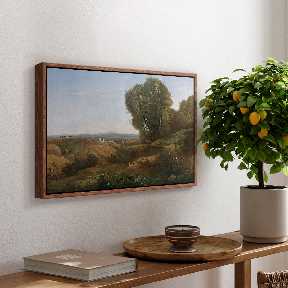 Souvenir of Roquemaure in the Gard, c. 1853 - Floater Framed Canvas Print