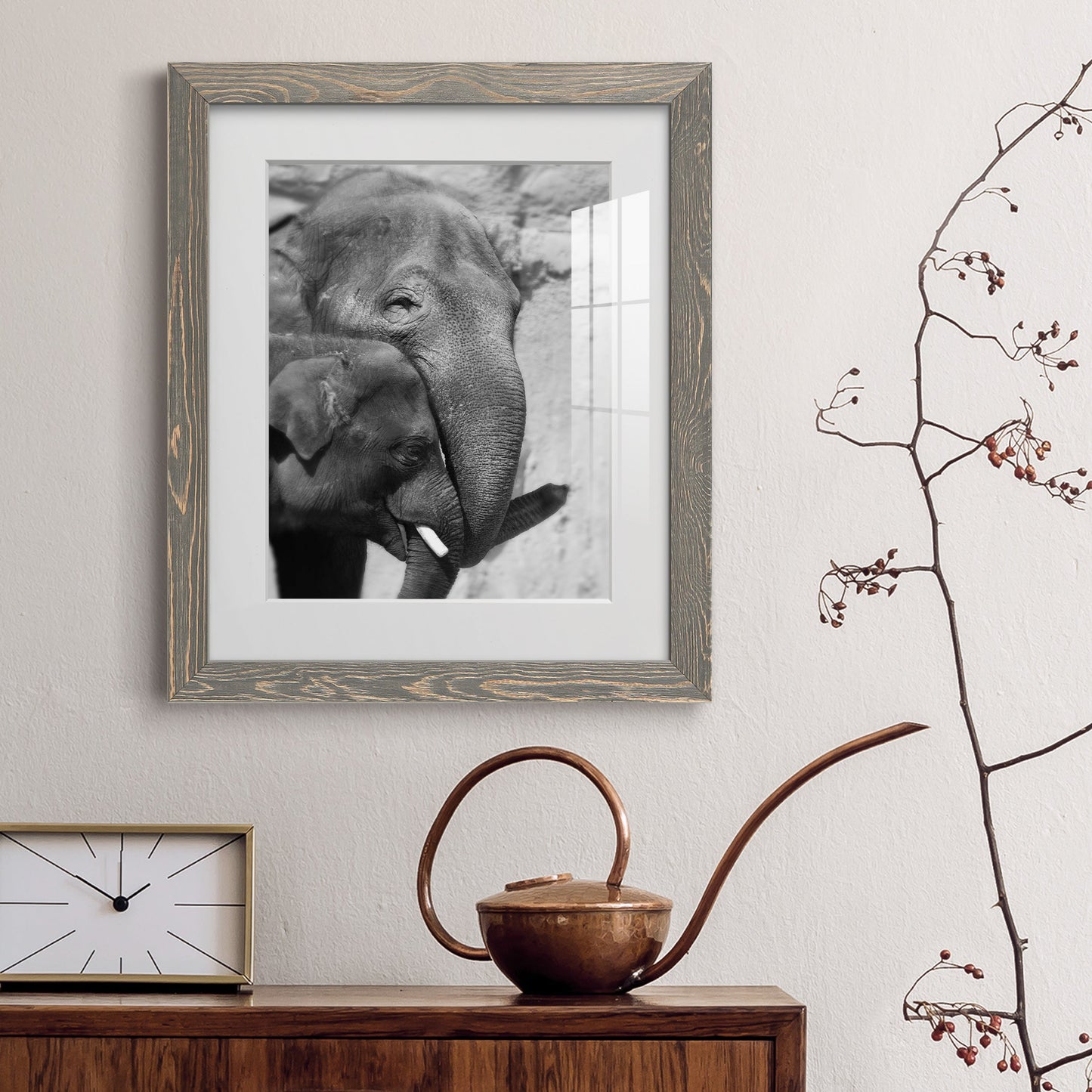 Tender Moment - Premium Framed Print - Distressed Barnwood Frame - Ready to Hang