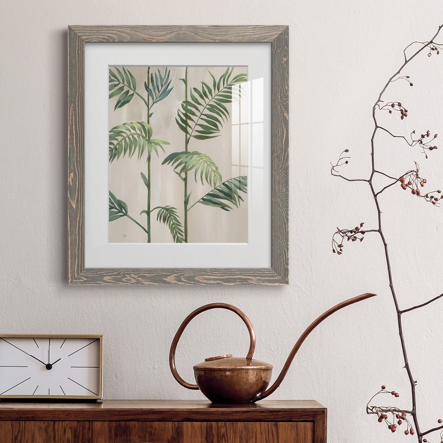 Modern Fronds I - Premium Framed Print - Distressed Barnwood Frame - Ready to Hang