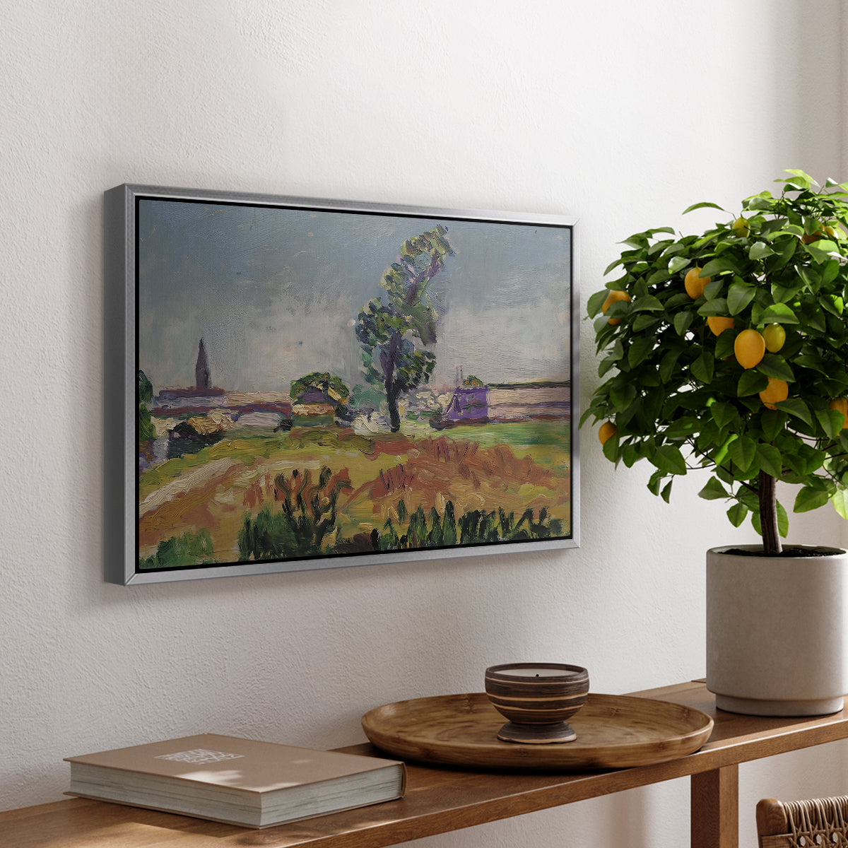 Landscape Around Toulouse, The Bridge of the Young Ladies, 1898 - Floater Framed Canvas Print