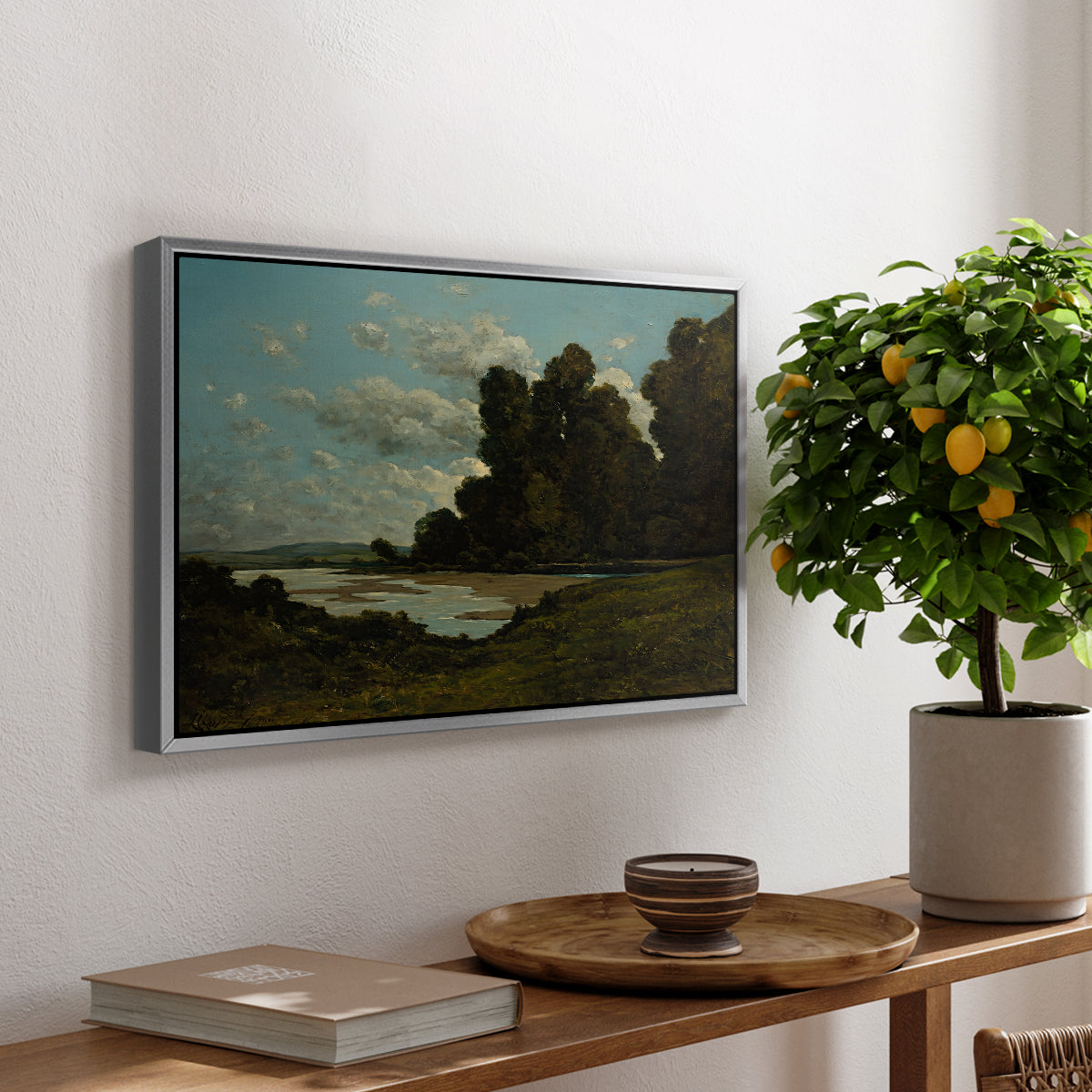 The River Loire at Nevers, 1901 - Floater Framed Canvas Print