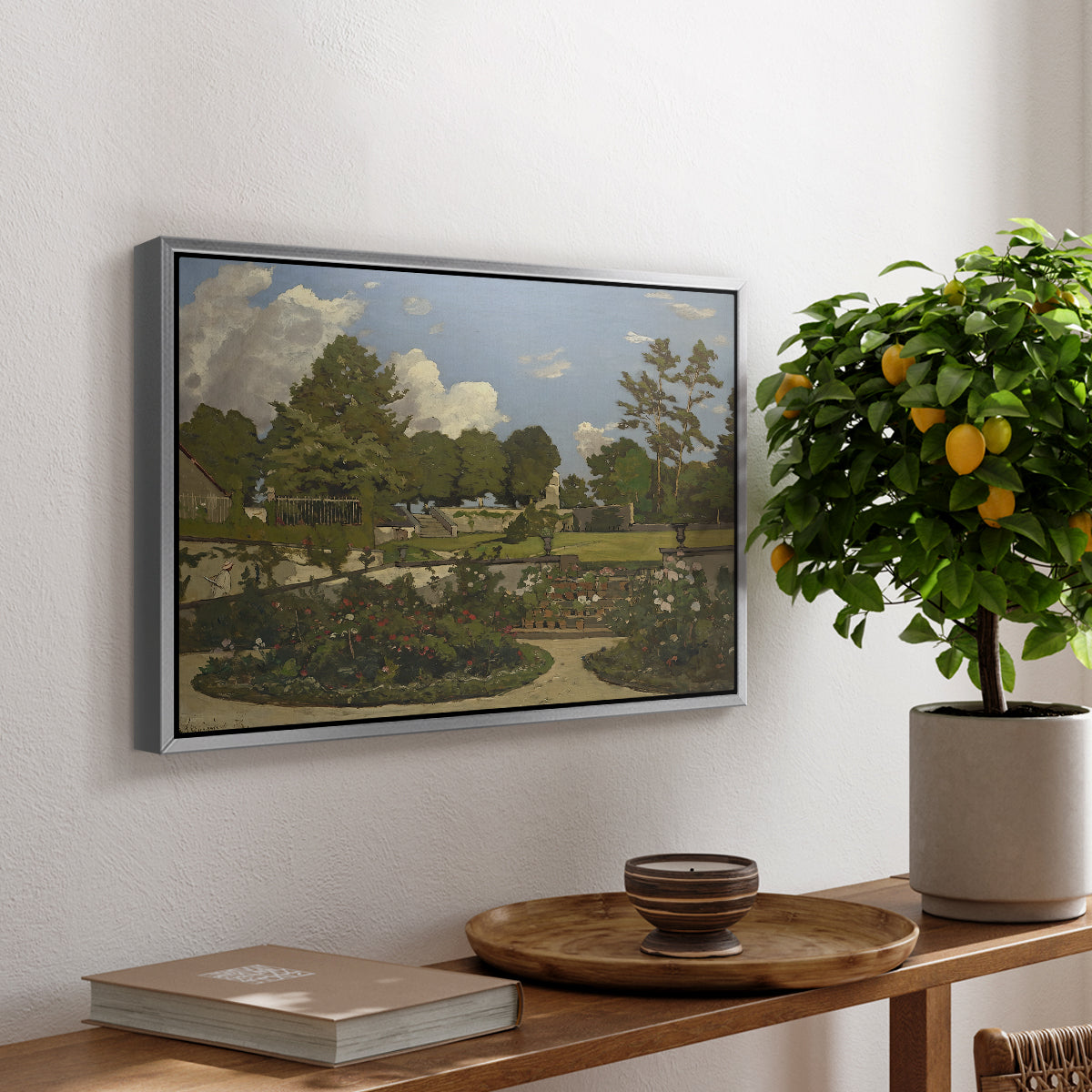 The Painter's Garden at Saint-Privé, 1886 - Floater Framed Canvas Print