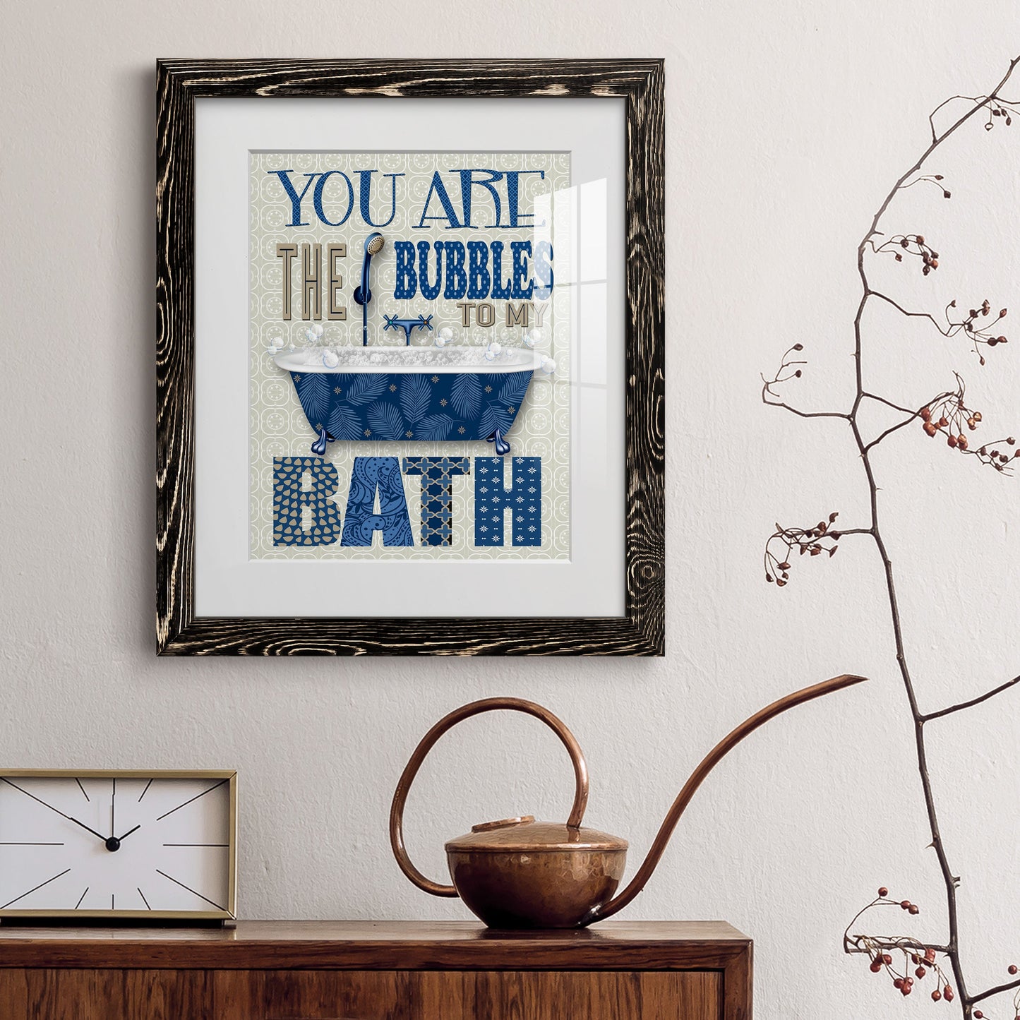 Bubble Bath - Premium Framed Print - Distressed Barnwood Frame - Ready to Hang