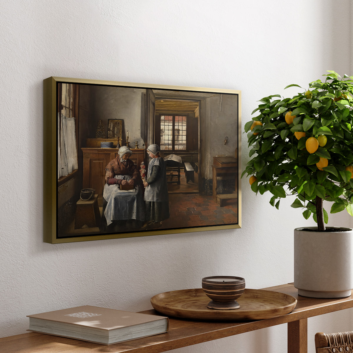 Grandmother's Feast, 1873 - Floater Framed Canvas Print