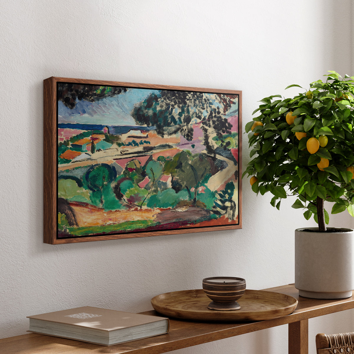 Landscape at Collioure, 1907 - Floater Framed Canvas Print