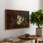 Magnolia on Red Velvet, c. 1885-1890 - Floater Framed Canvas Print