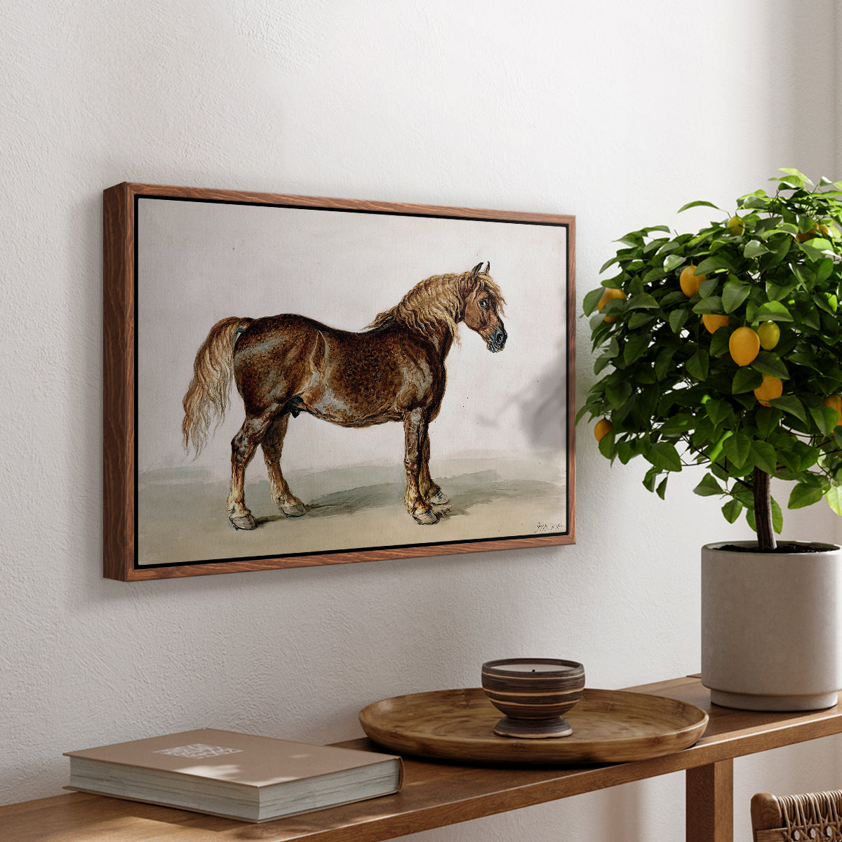 A Cart-Horse - Floater Framed Canvas Print