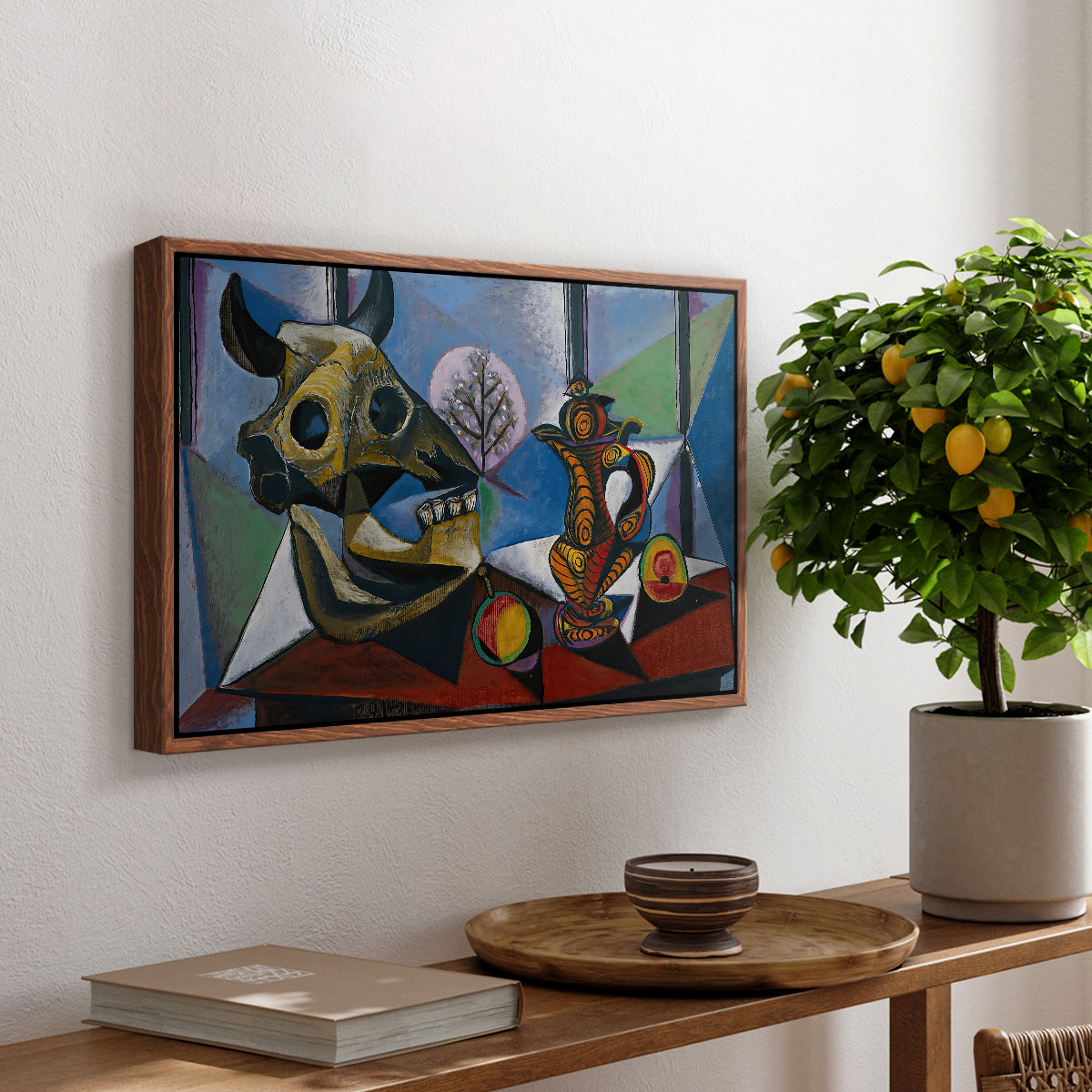 Still Life with Bull's Skull, 1939 - Floater Framed Canvas Print