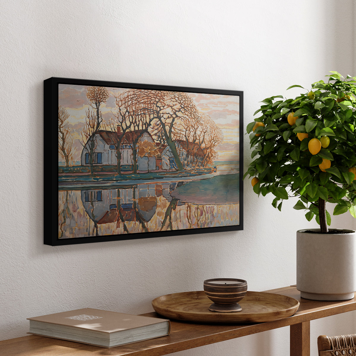 Farm near Duivendrecht, c. 1916 - Floater Framed Canvas Print