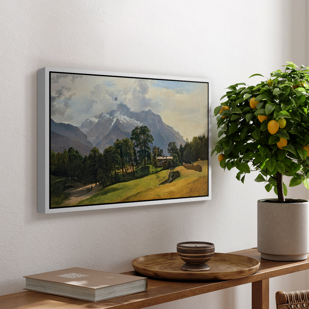 Mountains in Berchtesgaden - Floater Framed Canvas Print