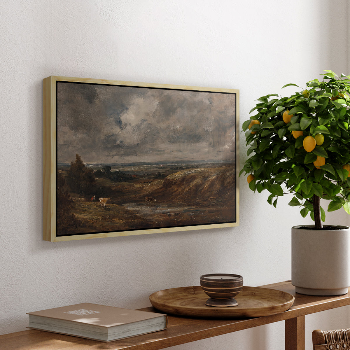 Hampstead Heath, 1825 - Floater Framed Canvas Print